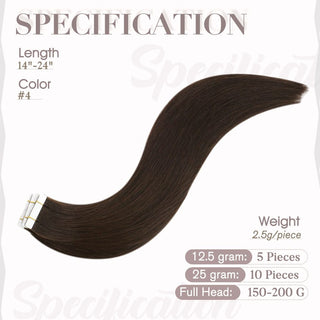 18 inch tape in brown hair extensions