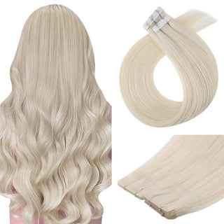 Full Shine Seamless Injection Tape in Extensions Virgin Human Hair Ice Blonde (#60A)
