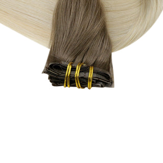 remy clip in hair extensions platinum