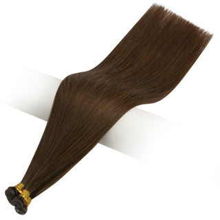 Full Shine Genius Weft Hair Extensions 100% Virgin Human Dark Brown (#4)-Virgin Genius Hair Weft-Full Shine