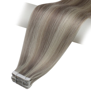 Full Shine Tape in Hair Extensions 100% Virgin Human Hair Highlights (#P19/60)-Virgin Tape In Extension-Full Shine