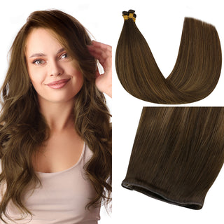 Full Shine Genius Weft Hair Extensions 100% Virgin Human Balayage  (#DU)