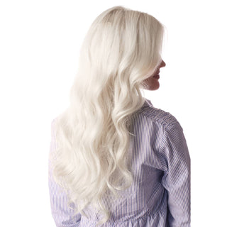 Full Shine Clip in Extensions 100% Remy Human Hair 7 Pieces White Blonde (#1000)-Clip In Extensions-Full Shine