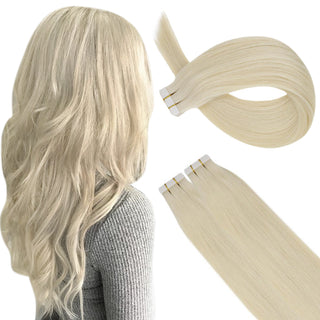 Full Shine Tape in Hair Extensions 100% Virgin Human Hair Blonde (#613)