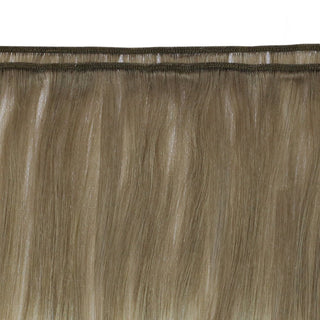 Full Shine ash brown balayage silky virgin hair weft extensions, smooth Brazilian human hair for dimensional color and natural salon styling.