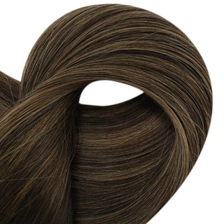 brown human hair weft extensions