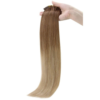 Clip in Hair Extensions Balayage Ombre (#BA10/14)-Clip In Extensions-Full Shine