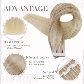tape hair extensions blonde