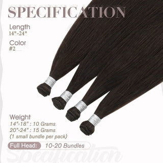hand tied extension wefts