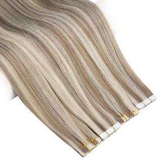 Tape in Hair Extensions 100% Virgin Human Hair Highlight (#P8/60)