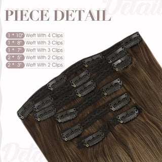 human hair clip in extensions