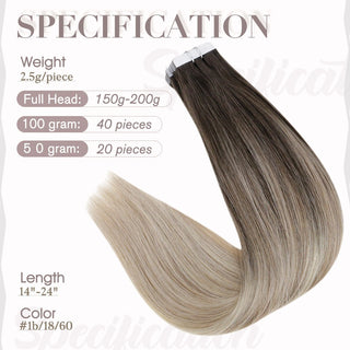 40 piece tape in hair extensions