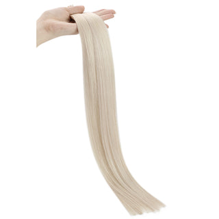 Full Shine Lightweight Pre Bonded I Tip Hair Extensions in White Blonde #1000 are crafted from premium virgin human hair for comfortable daily wear.