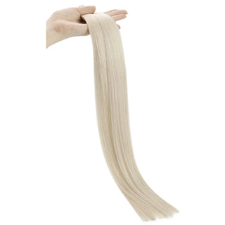 Full Shine Professional I Tip Hair Extensions in Bleach Blonde #60 are crafted from premium virgin human hair for adding natural-looking length, volume, and a salon-quality finish.
