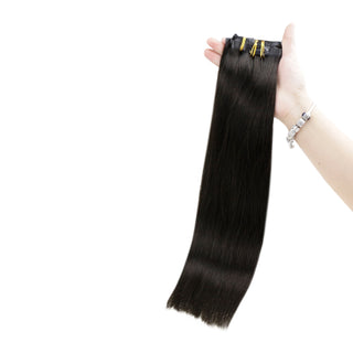 Fullshine cool black genius PU clip in extensions for clean blend