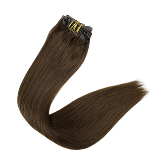 Fullshine rich mocha brown genius PU clip ins for natural shine