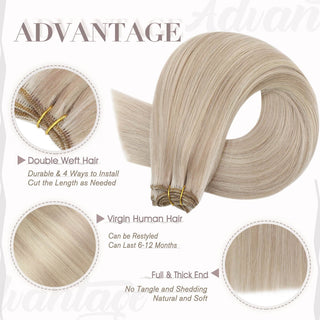 blonde weft hair extensions