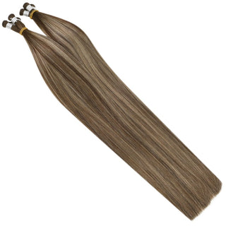 brown weft hair extensions Full Shine hand tied weft extensions for thin hair human hair virgin hair exensions