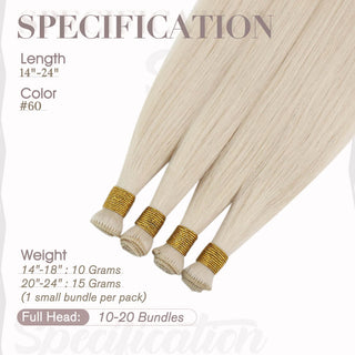 hand tied hair wefts
