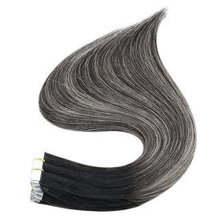 tape in silver human hair