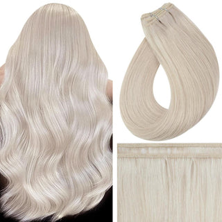 Full Shine virgin weft 1000 Brazilian human hair extensions, real Remy hair bundles for sew-in, natural black color, tangle-free, soft and premium quality for long-lasting salon styling.