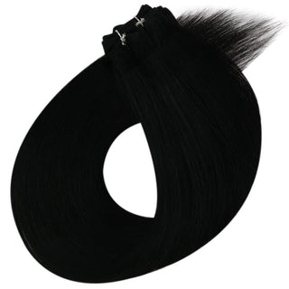 weft hair extension black color